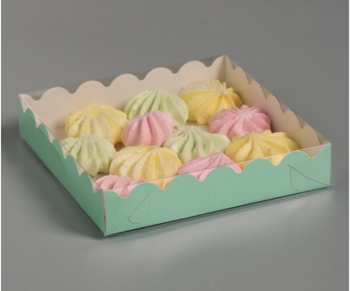 картинка Коробка для печенья и пряников 200*200*35 мм (ТИФФАНИ) от магазина Компания+