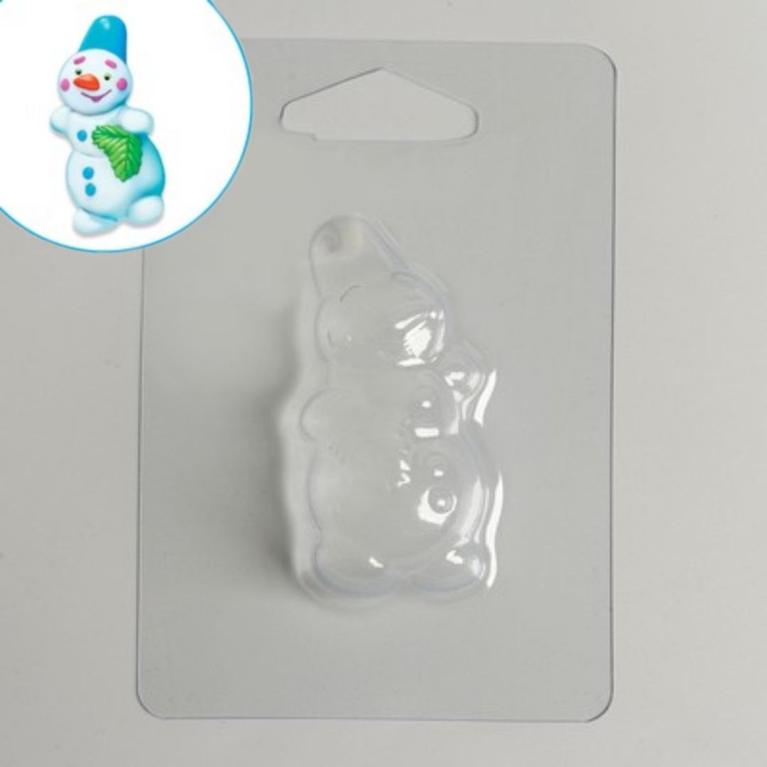 картинка Пластиковая форма для шоколада «Снеговик» 3.5х6.5 см от магазина Компания+