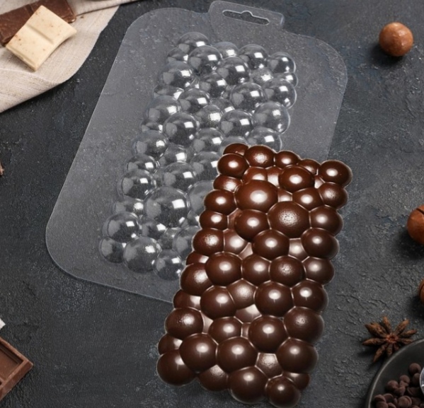 картинка Форма для шоколада "Плитка пузырьки" / 17*8,5*0,3 см. от магазина Компания+