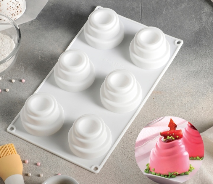 картинка Форма для муссовых десертов " Пирамиды " 6 ячеек от магазина Компания+