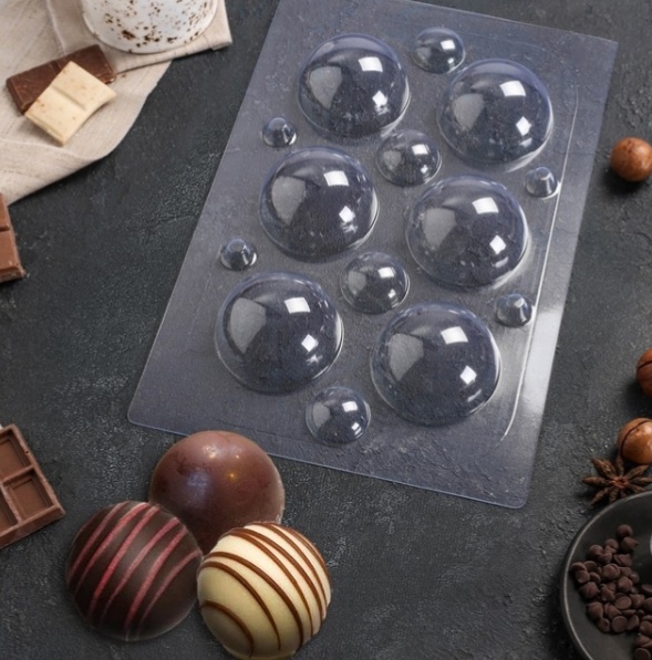 картинка Форма для шоколада "Сферы" / (6*3) (3*1) см. от магазина Компания+