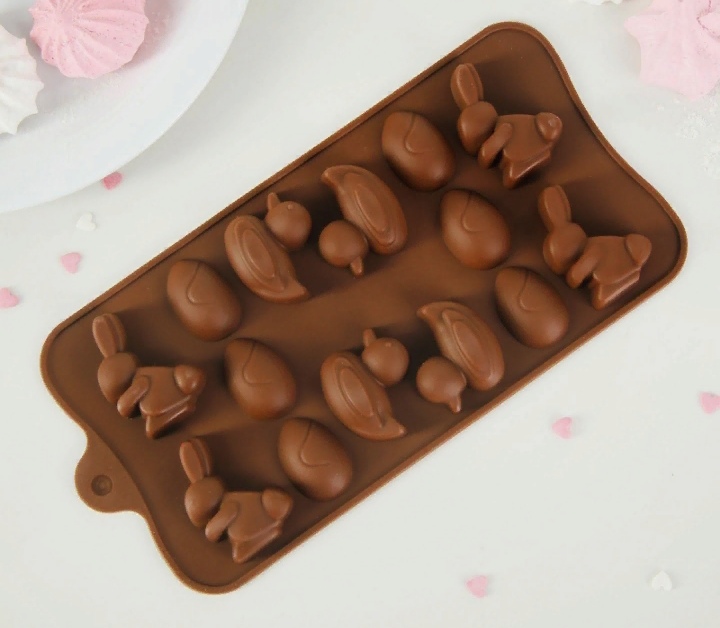 картинка Форма для шоколада " Зайцы,утки,яйца", 14 ячеек. от магазина Компания+