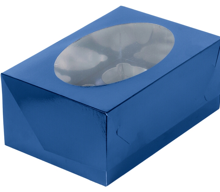картинка Коробка под капкейки 23,5*16*10 синяя от магазина Компания+