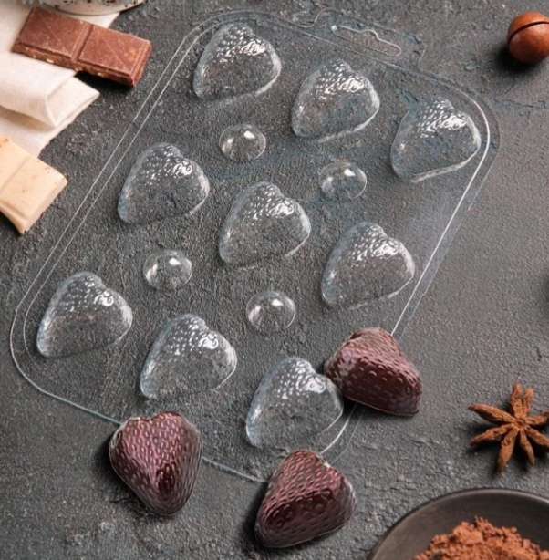 картинка Форма для шоколада "Шоко-клубника"" /3,5*3 см. от магазина Компания+