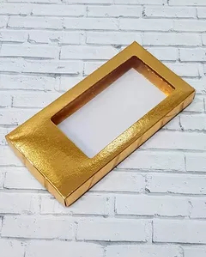 картинка Коробка для шоколадной плитки 180*90*17 мм (золото) от магазина Компания+