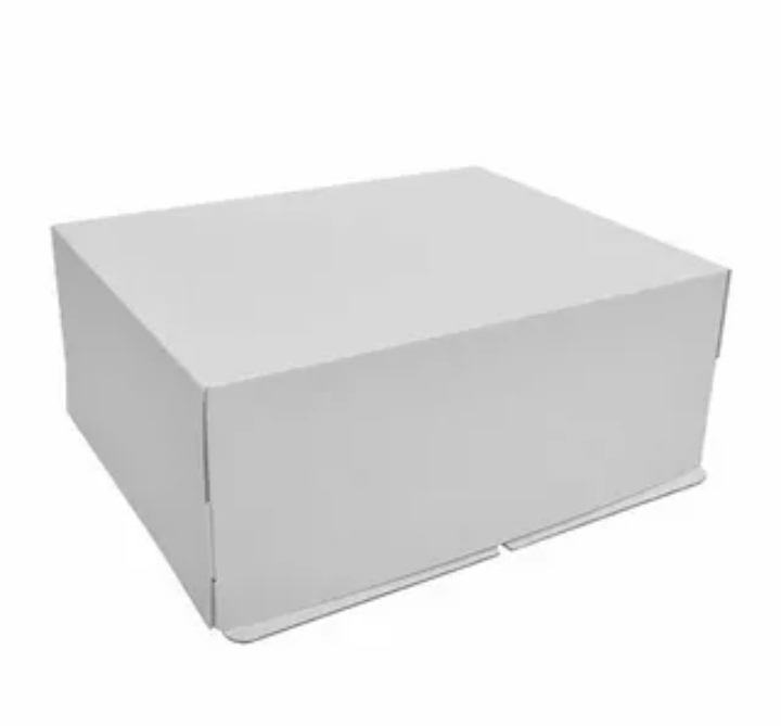 картинка Коробка для торта без окошка 30*40*20 см , сборка-конверт (белая) гофрокартон . от магазина Компания+