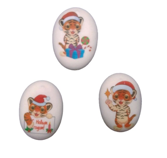 картинка Сахарные фигурки медальоны "Тигрята", 3 шт. от магазина Компания+
