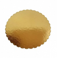 картинка Подложка для торта фигурная (золото, белая) 24/ 1,5 мм от магазина Компания+
