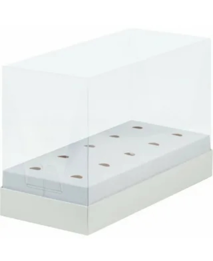 картинка Коробка под кейк-попсы ПРЕМИУМ с пластиковой крышкой (белая) (10) 240*110*160 мм. от магазина Компания+