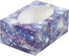 картинка Коробка под капкейки с окошком 235*160*100 мм (6) (звездное небо) от магазина Компания+