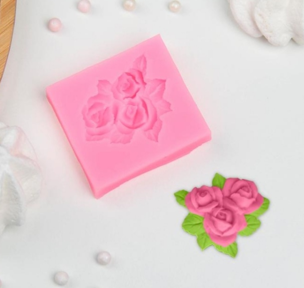 картинка Молд силиконовый "Букет роз" / 5,5*5 см. от магазина Компания+