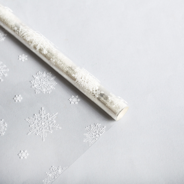 картинка Плёнка глянцевая «Снежинки», белая, 1 × 5.2 м, 200 г от магазина Компания+