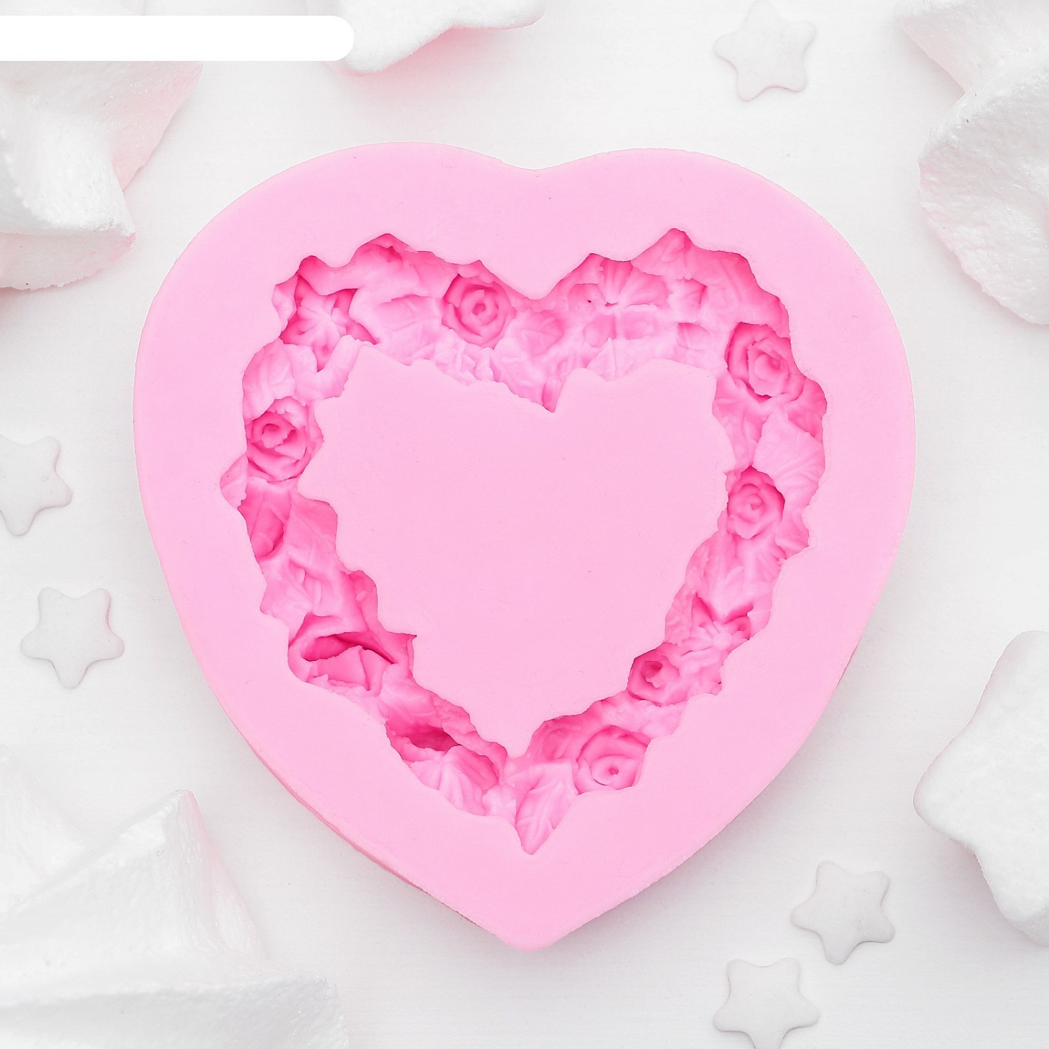 картинка Молд силиконовый "Сердце в розочках" / 7*7 см. от магазина Компания+